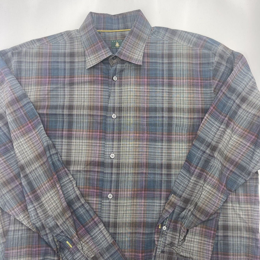 Robert Talbott Mens XL Multicolor‎ Check Long Sleeve Button Front Shirt